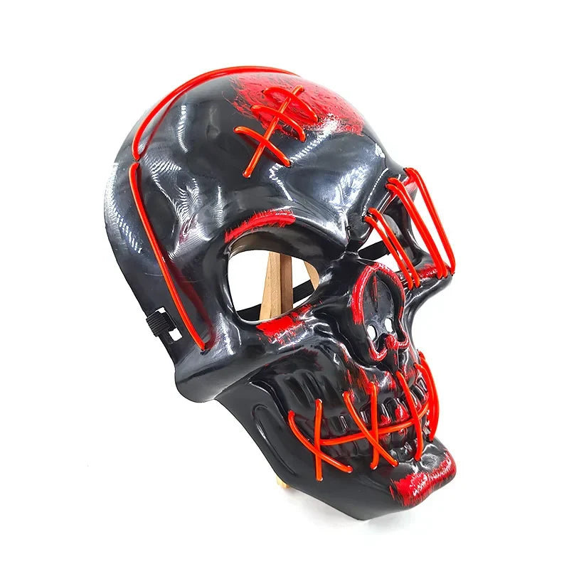Glowing LED Skull Mask Full Face Halloween 2025 Cosplay