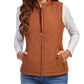 Light Women Quilted Vest - Stand Collar Cotton Winter