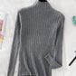 Flattering Stretchy Women Ribbed Sweater - Mock Neck, Knit