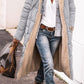 Women’s Warm Reversible Long Coat - Quilted Sherpa Hooded