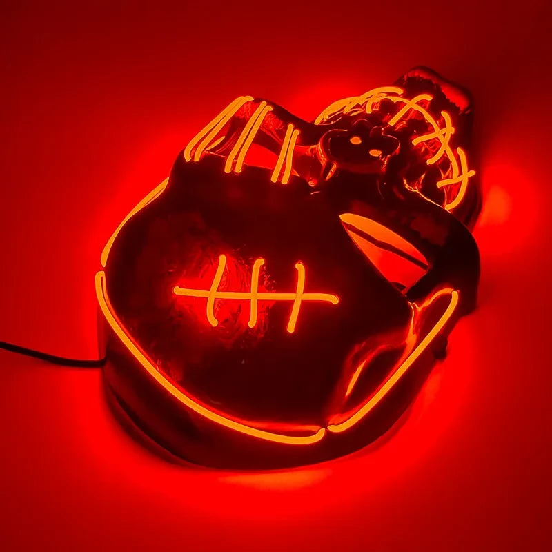 Glowing LED Skull Mask Full Face Halloween 2025 Cosplay