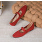 Women Stretchy Mary Jane Flats - Ribbed Knit For Spring