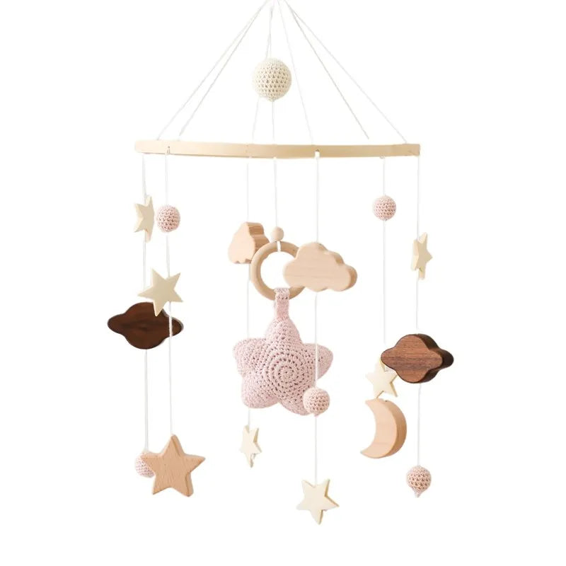 Mobile Baby Wooden Crib Hanging Toy Newborn Nursery Fall 2025 Soothing Music Developmental Gift
