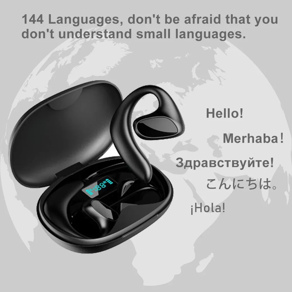 Translator M8 Earbuds - 144 Language Two-Way Device, 97% Accuracy, Music & Calling Support