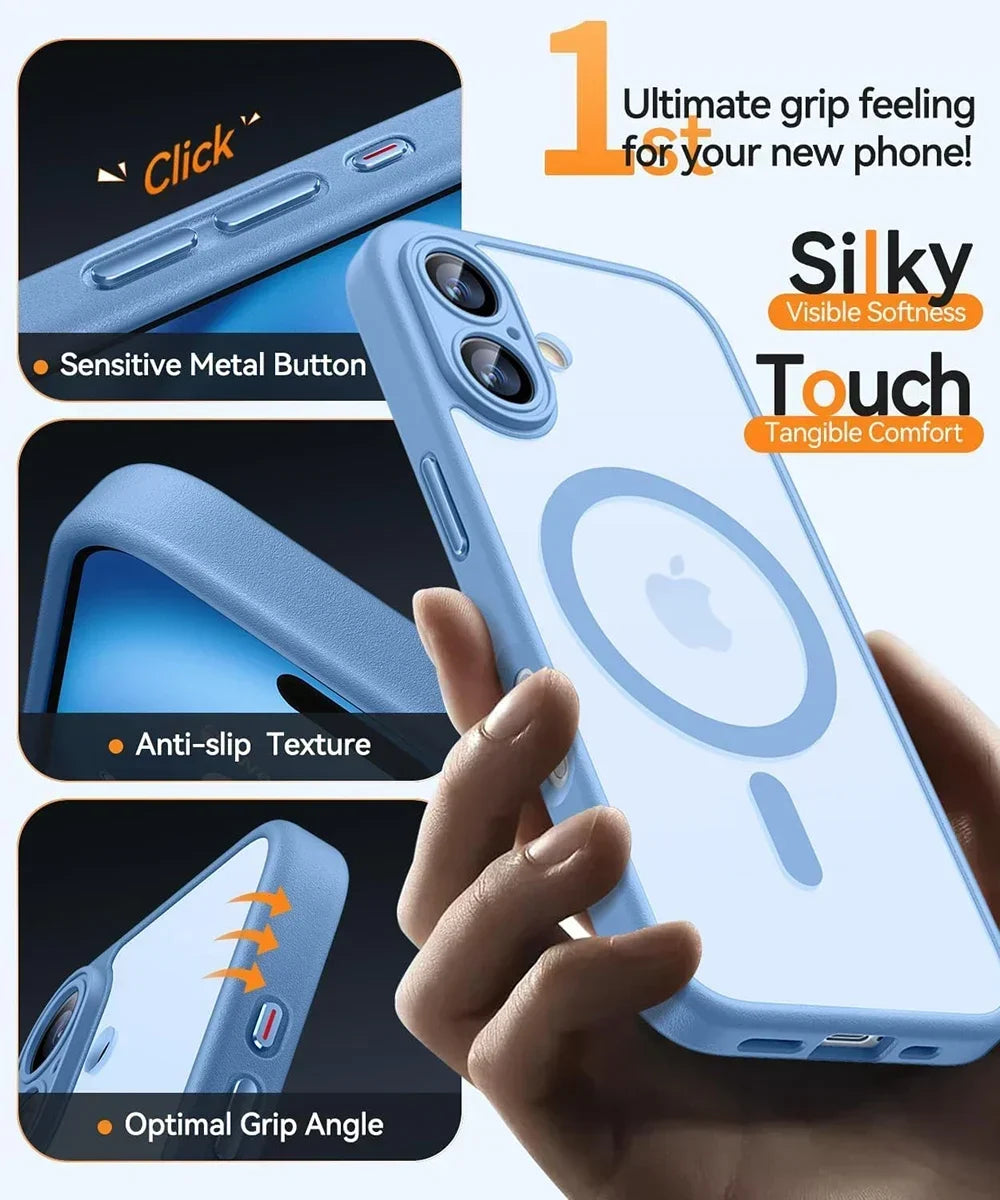 Case iPhone Magnetic Matte Translucent Armor MagSafe Compatible Shockproof Anti-Fingerprint Back To School 2026 Gift