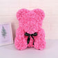 Rose Faux Teddy Bear with Gift Box and Lights - Romantic Anniversary or Valentine's Day Gift, Wedding Decor