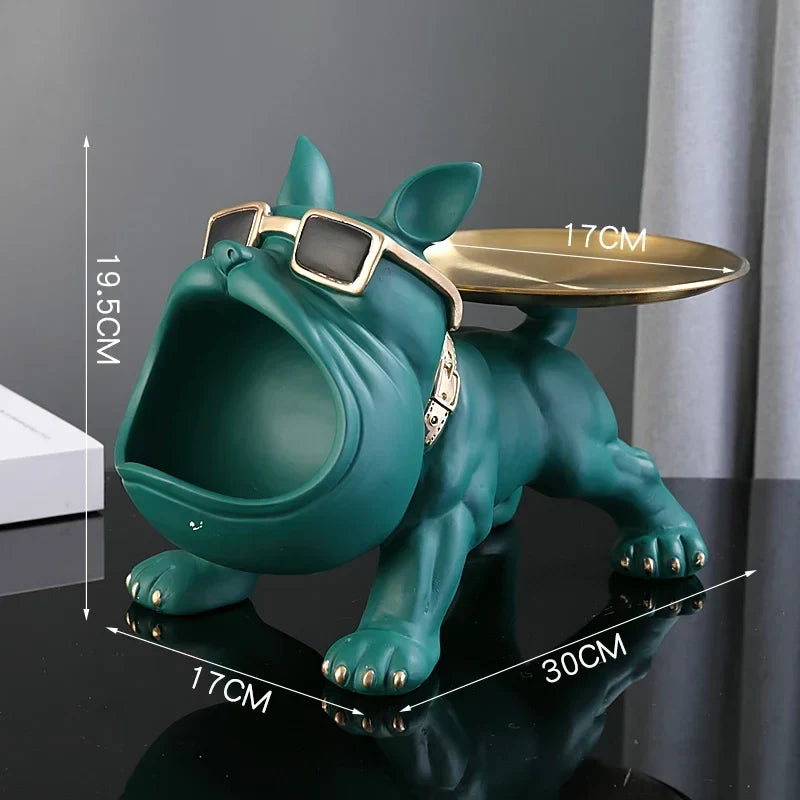 Dog Statue 30cm Bulldog Figurine Storage Box Resin Household Decor Fall 2025 Organizer Gift Idea