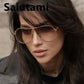 Sunglasses Oversize Square Gradient Alloy Frames Vintage Driving Shades Fall 2026 Casual Regular Look