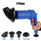 Drain Cleaner 4 Piece Plunger Kit Hand-Operated Air Pump Unblocker for Sinks Basins Drains Fall 2026 Fast Household Cleanup