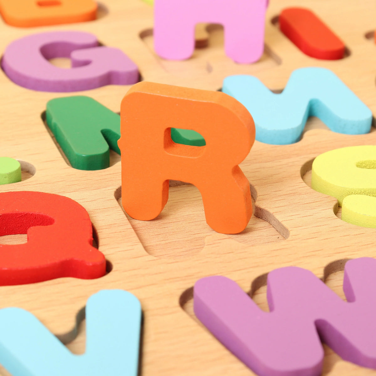 Wooden Colorful Alphabet Number Puzzle for Kids Educational Game