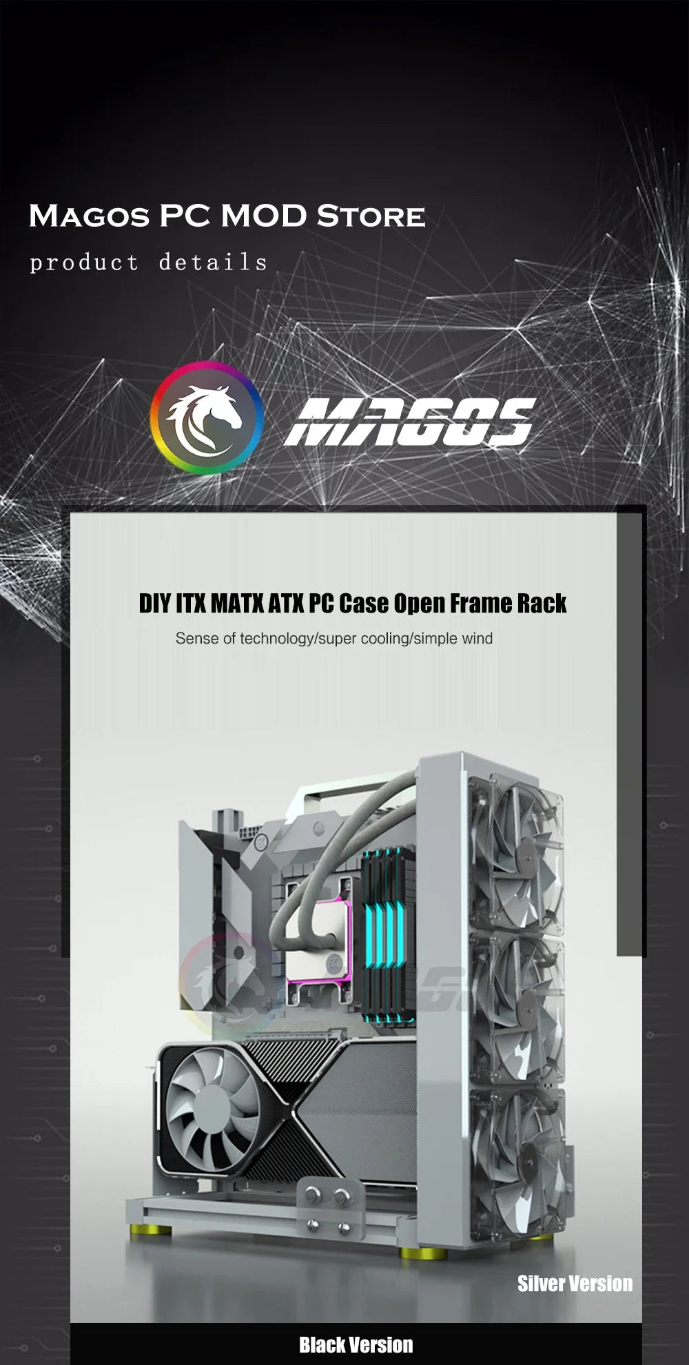 Frame Open PC Case Modular ATX MATX ITX Aluminum Rack