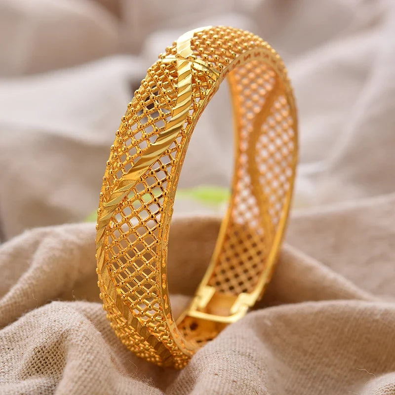 Gold Plated Bangles Deluxe Arabic Wedding Bracelet