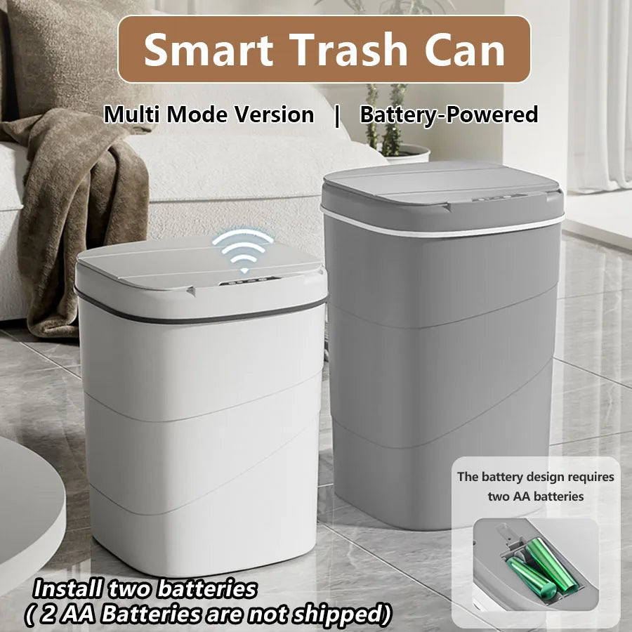 Touchless Sensor Trash Can Battery Powered Hygienic Household