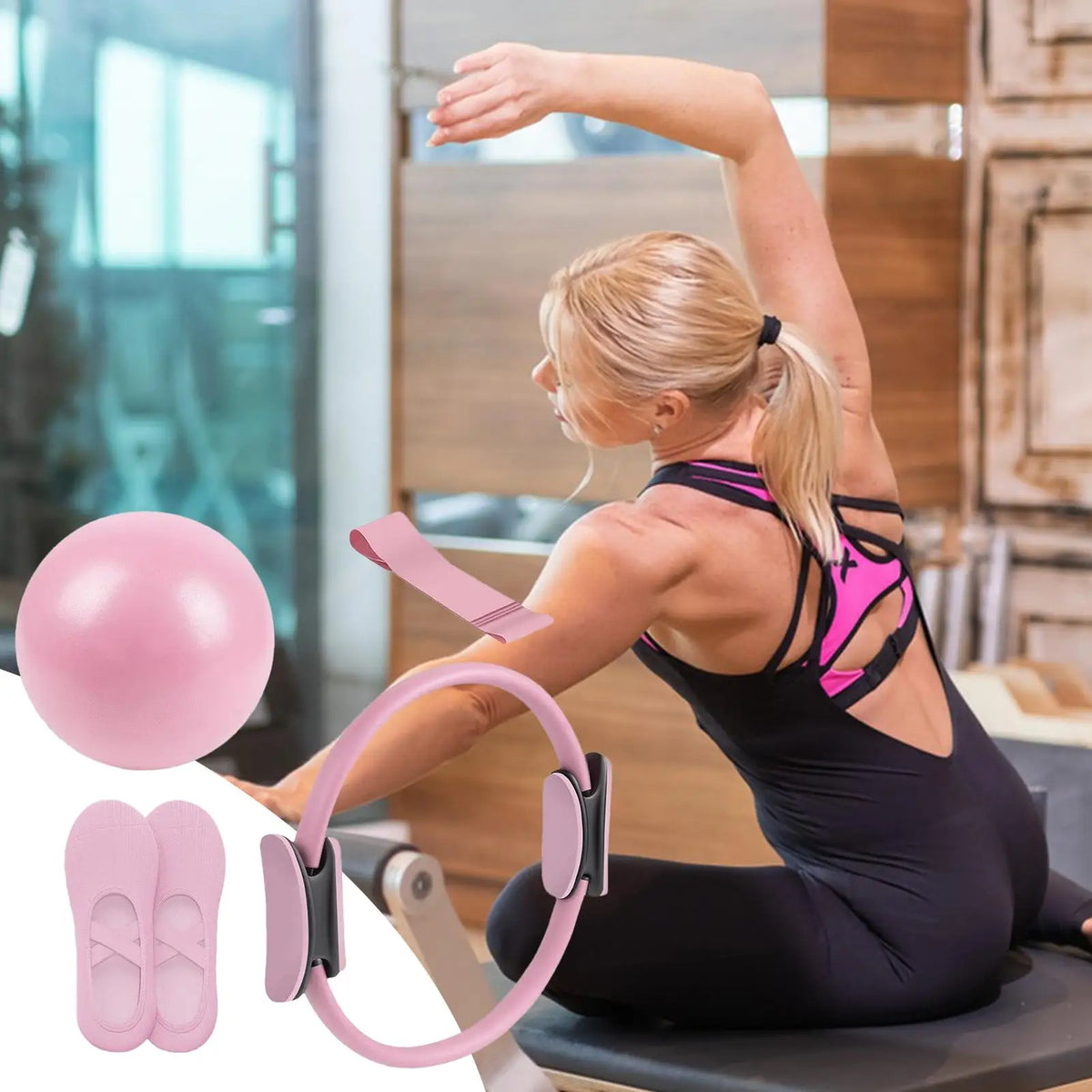 Pilates Ring Pink Fitness Kit Household Workout Kit Fall 2026 With Ball And Resistance Band For Pregnancy Postpartum