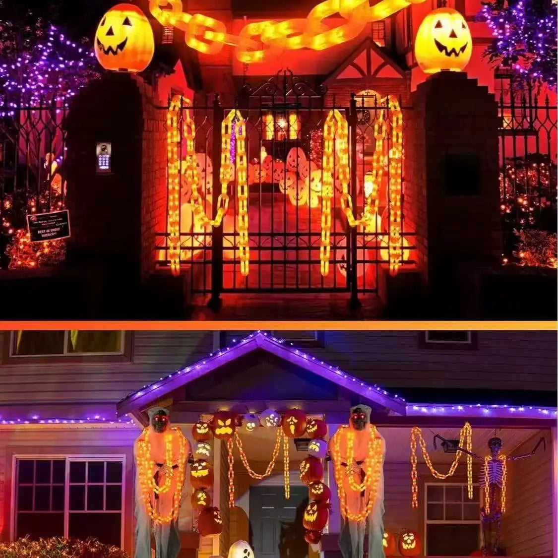 Solar Battery Halloween Chain Lights Water-Resistant 8 Modes
