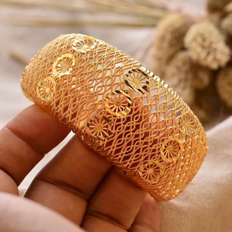 Gold Plated Bangles Deluxe Arabic Wedding Bracelet