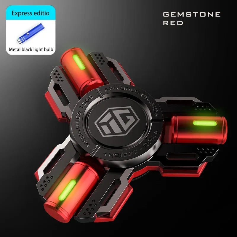 Fidget Glow Spinner Alloy EDC Long Spin Stress Relief