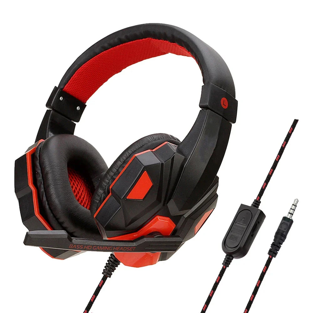 Gaming Headset Wired Noise Cancelling Microphone Flexible