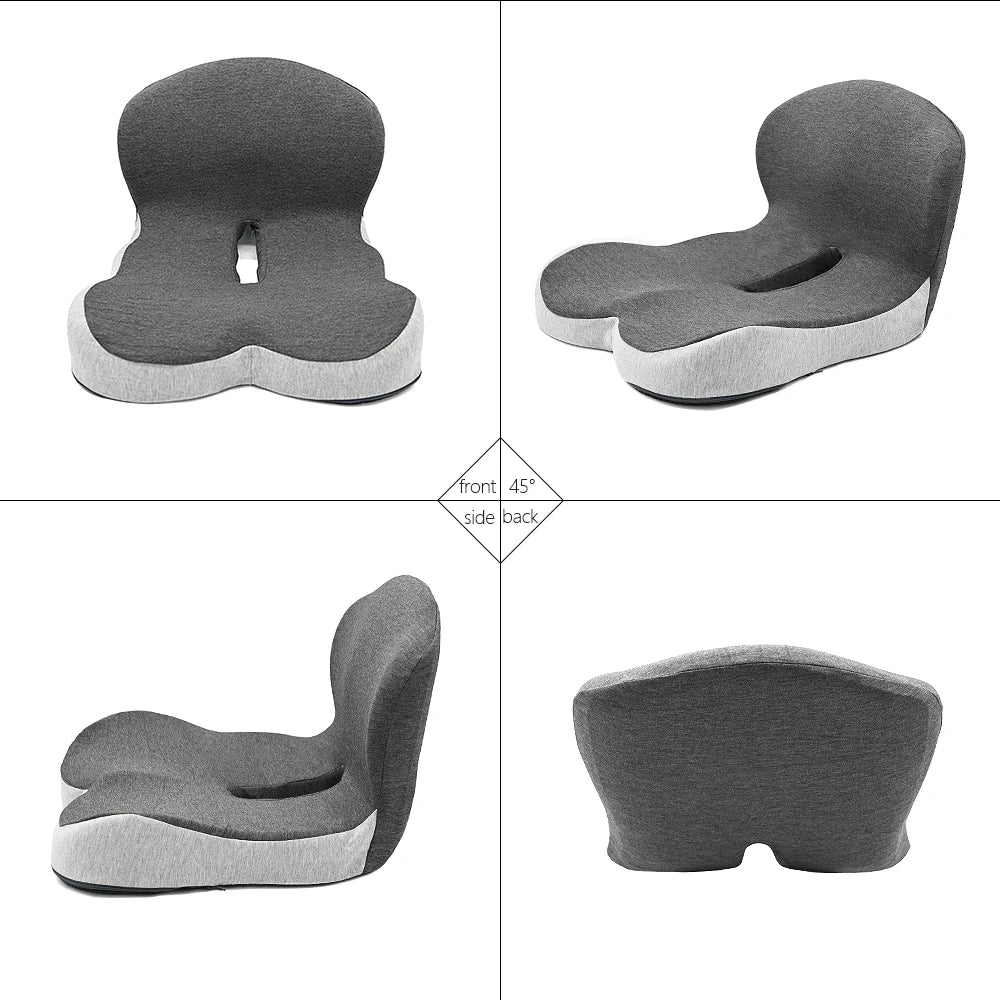 Comfort-Grip Lumbar Support for Office Chair and Car, Stress Relief – Memory Foam Seat Cushion