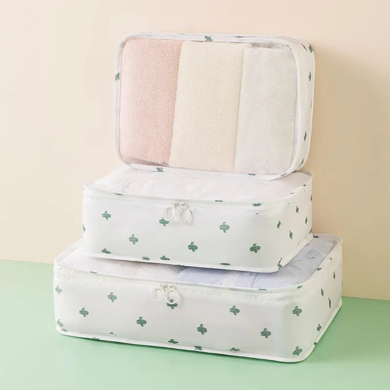 Travel Storage Bag Kit - Large Capacity Luggage Organizer for Clothes and Shoes Packing