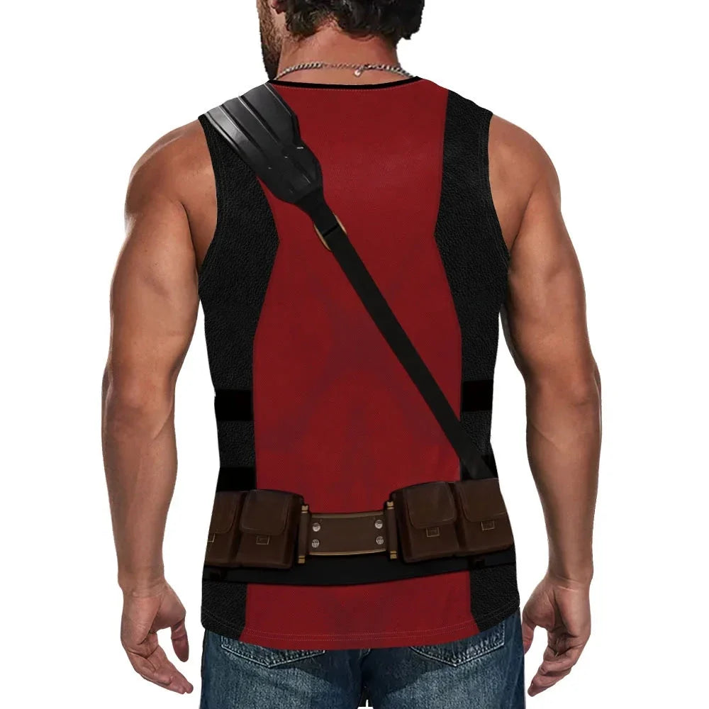 Deadpool & Wolverine Inspired Superhero Compression Tank Top - Great for Cosplay