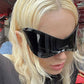 Punk Oversized Rimless Sunglasses for Men and Women, Hip Hop Sport Shades