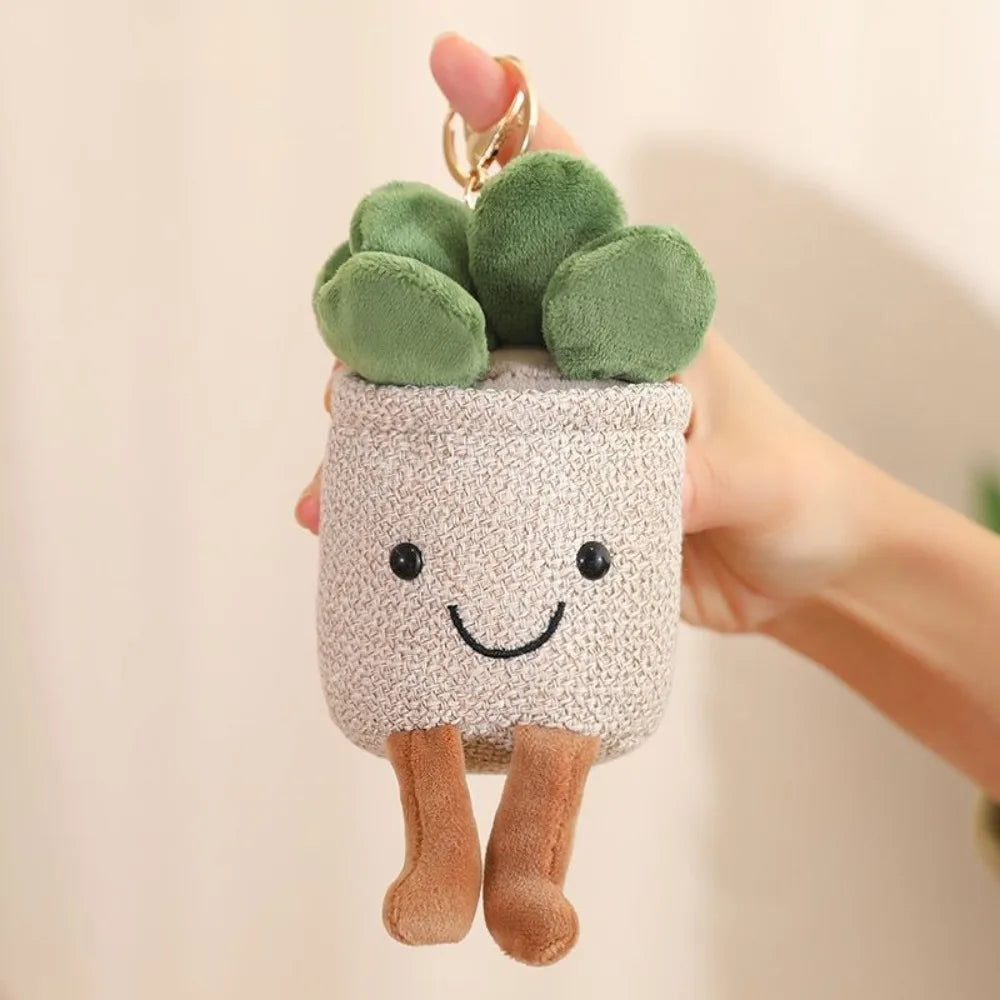 Plush Succulent Potted Plant Toy, Plush Cuddly Decor for Household and Gifts, 12-Inch Green Plushies for Kids