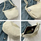 Corduroy Crossbody Bag Large Capacity Beige Shoulder Bag Fall 2026 Regular Use