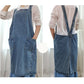 Apron Denim Washed Cotton Canvas Korean Dress Apron Fall 2025 Kitchen Garden Cooking Apron With Pockets