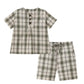 Plaid Grid, Floral, 100% Cotton, Summer Casual Wear – Plush Unisex Kids’ Matching Outfits