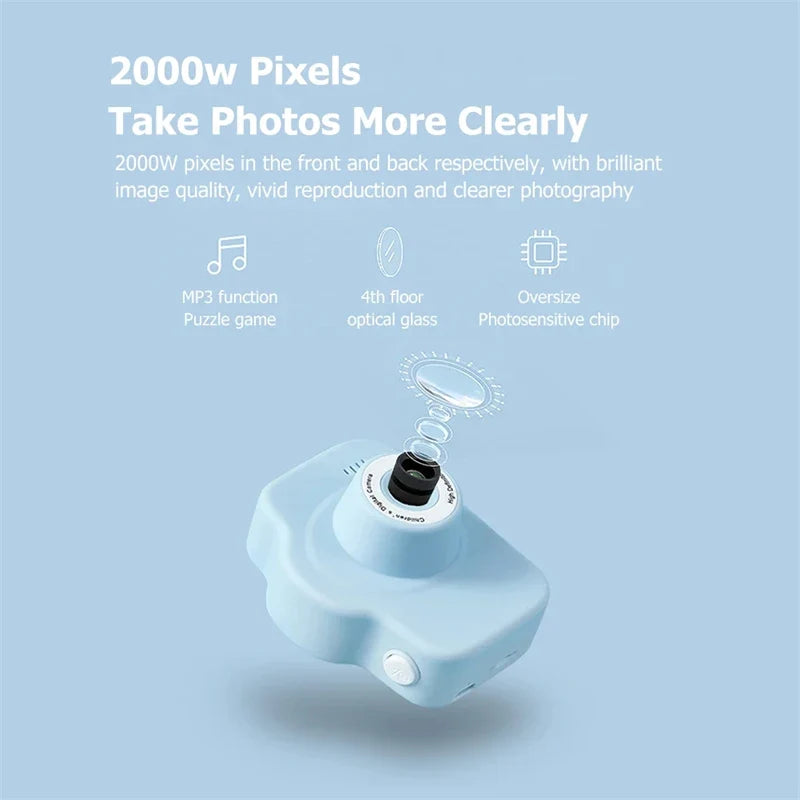 Mini HD Kids Camera - Travel-Friendly Digital Selfie Photography Toy for Outdoor Fun, Great Christmas Gift for Children