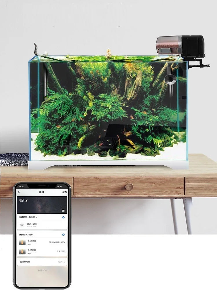 WiFi Fish Feeder 2L Hopper Automatic Aquarium Feeder Smart Household 2025 App And Voice Control Scheduled Feeding