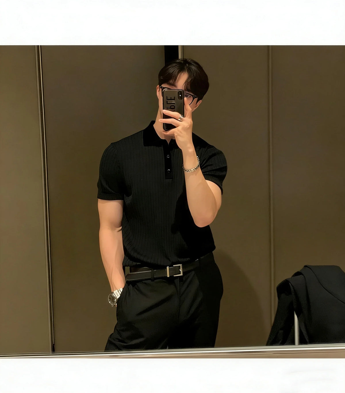 Fast-dry men's golf polo shirt - slim fit short sleeve, polyester, for sports and casual wear