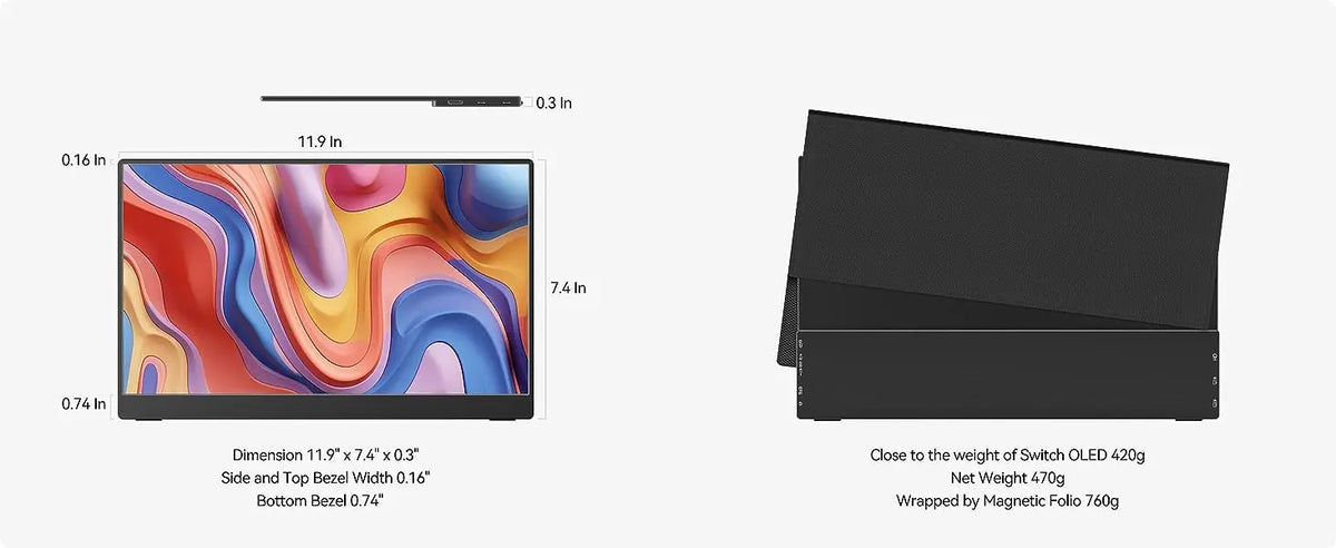 OLED 13.3 Inch Travel-Friendly Monitor 1ms HDR 100 Percent DCI P3