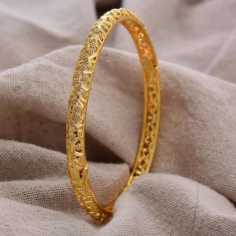 Gold Plated Bangles Deluxe Arabic Wedding Bracelet