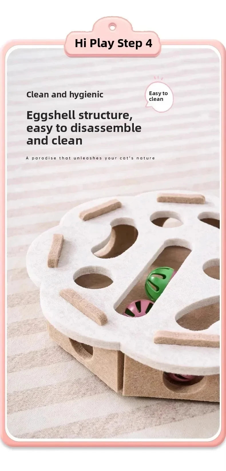 Puzzle Cat Toy Box With Ball Suede Felt Indoor Cat Exercise Entertainment Eco Friendly Gift 2026 TikTok Viral