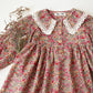 floral long-sleeve knee-length, cotton, for special occasions – Plush classic girls' dress