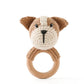 Bear Crochet Teether Rattle Ring Newborn Sensory Toys