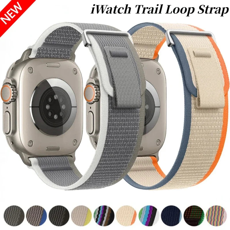 Trail Nylon Loop Apple Watch Band - Breathable Sport Strap for Ultra 3 2, Series 11 10 9 8 7 41-49mm