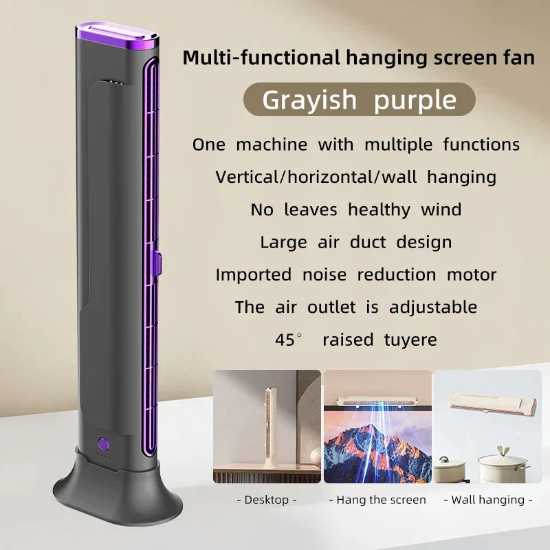 Bladeless Fan 1200mAh Travel-Friendly Tower Fan USB Battery-Powered Vertical Cooling Fan Fall 2025 Cordless Quiet Household Office