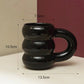Ceramic Mug Comfort-Grip Handgrip Sculptural Scandinavian Coffee Cup Fall 2025, Oversized Handle Cozy Gift