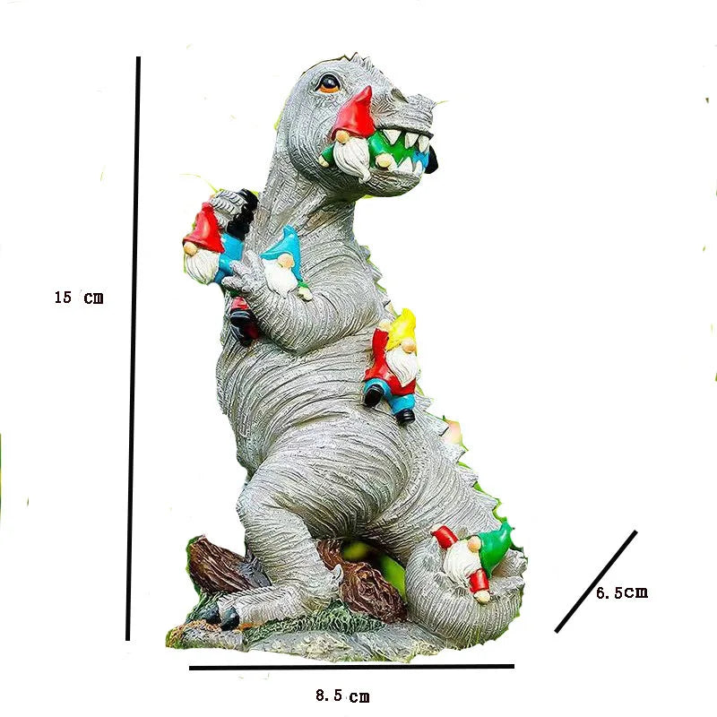 Statue Dinosaur 17cm Resin Garden Figurine - Humorous Fantasy Sculpture for Outdoor Decor, TikTok Viral Fall 2026 Gift