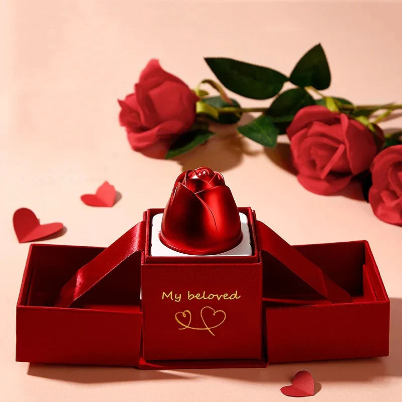 Rose Lifting Gift Box Necklace Ring Display Box For Women