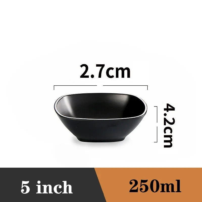 Bowl Ramen Black Plastic Japanese Style Noodle Bowl