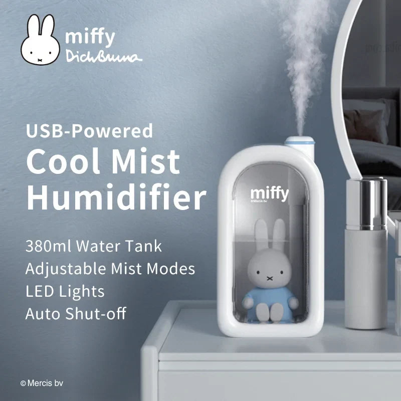Humidifier Ultrasonic 380ml Doll Design Desktop Humidifier Back To School 2025 Quiet LED Mood Light Gift