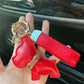 Dog Leather Keychain Car Charm Bag Hanging Accessory