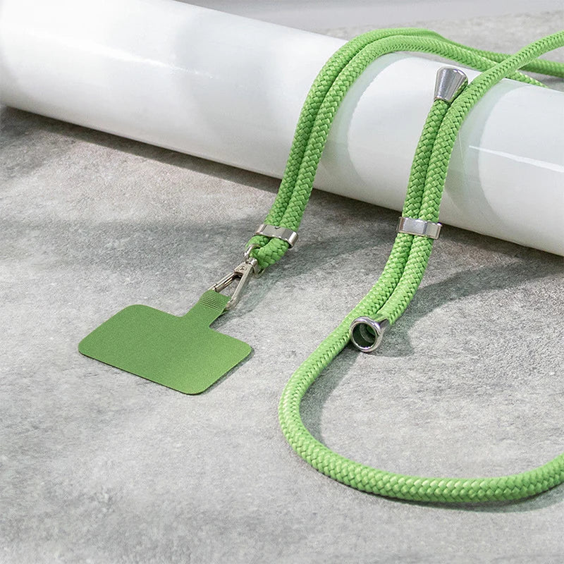 Flexible Detachable Phone Lanyard with Card Holder & Carabiner - 13 Colors, Nylon Strap Accessory