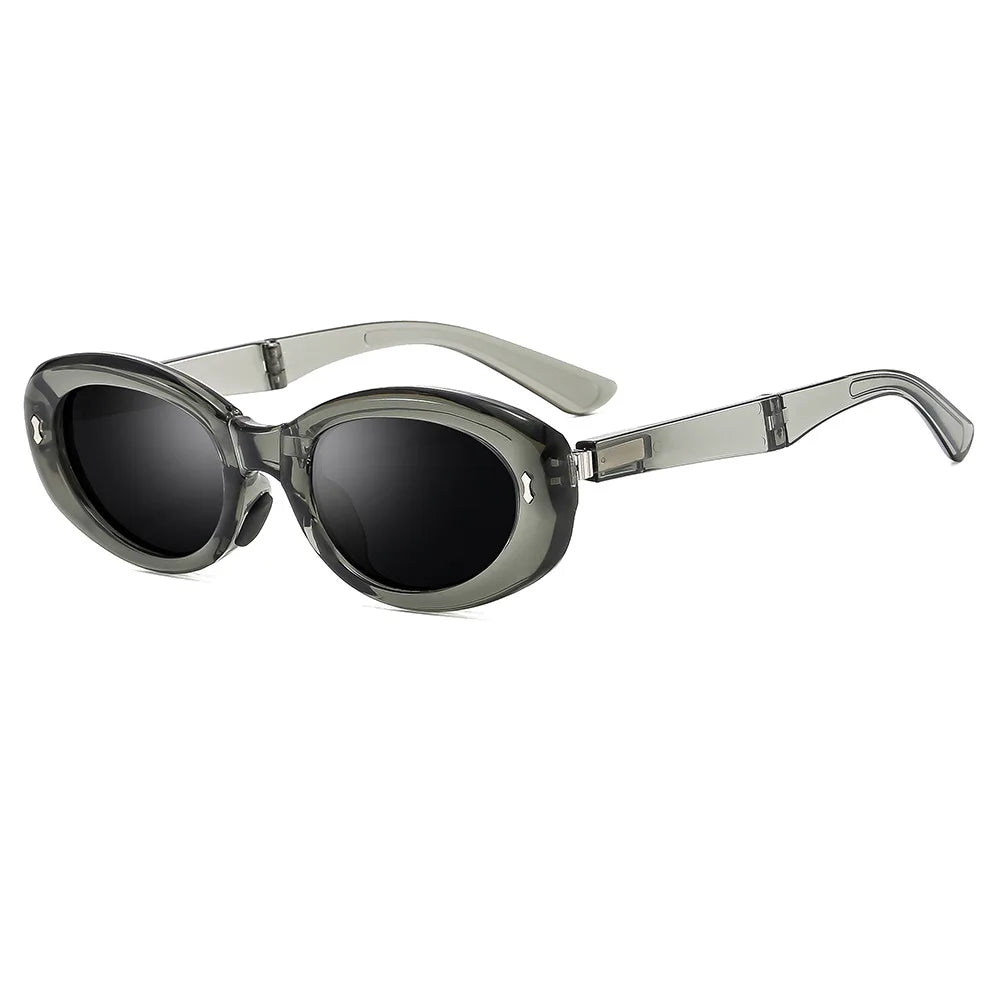 Folding Sunglasses Elliptical Frame Vintage Retro Eyewear Summer 2026 AntiReflective UV Protection