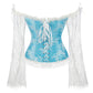 Women's Supportive Corset Top - Off Shoulder, Lace Satin