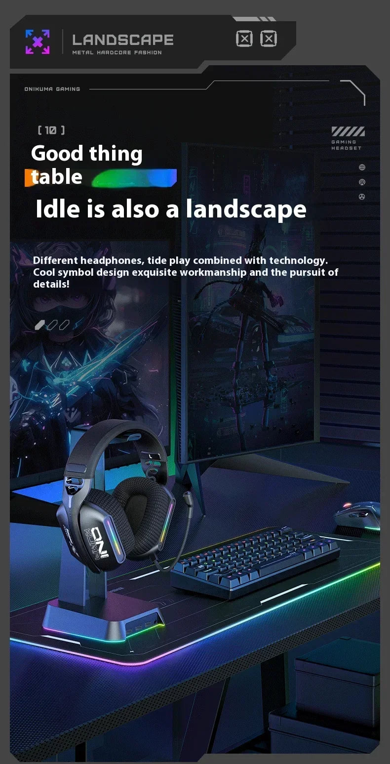 Cordless Gaming Headset Tri Mode Bluetooth Wired Immersive
